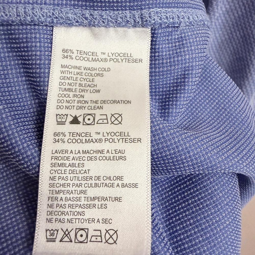 Tommy Bahama IslandZone Mens Medium Blue V-Neck T-Shirt Tencel Coolmax Blend - Picture 6 of 8